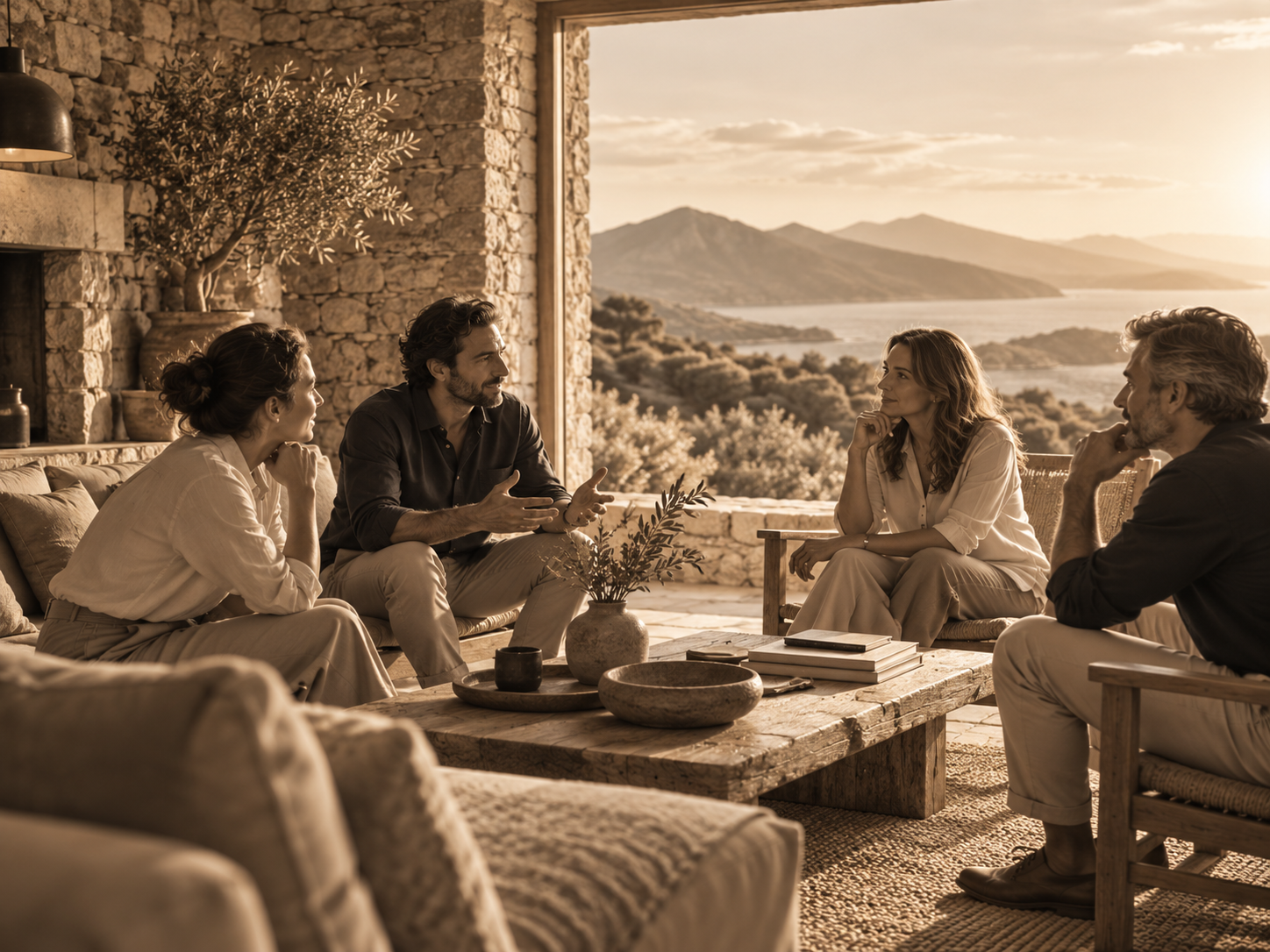 Réunion d’échange et d’accompagnement en entreprise dans un cadre chaleureux en Corse